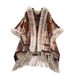 Women's Relaxed Retro Style Cardigan Fur Patchwork Knitwear Outerwear Casual High-End Shawl Cape Loose Stylish Winter_ecoleips.com