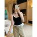 American-style Strapless Faux Two-piece Camisole For Women, Summer Outerwear With Built-in Chest Pads, Beautiful Back_ecoleips.com