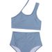 One Shoulder Hollow Out High-Waisted Bikini Set – Sexy Swimwear For Women, American Style, Summer Beach Vacation Essential_ecoleips.com