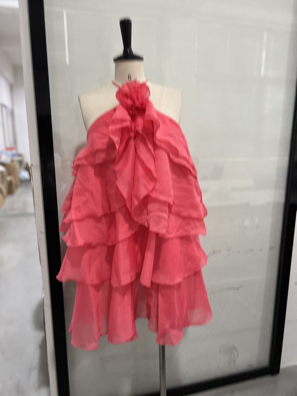 Vacation Style Halter Neck 3D Flower Cami Dress For Petite Women Summer Beach Holiday Dress Floral Strappy Sundress_ecoleips.com