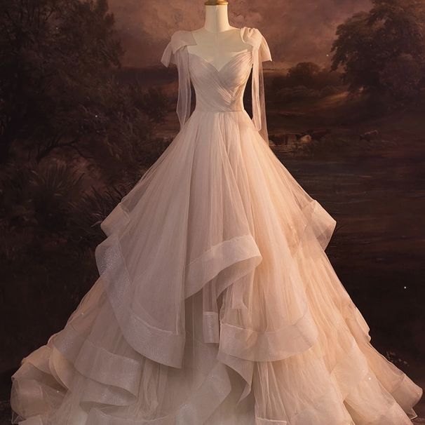 Women's Clothing Evening Gown Skirt Sense Light Luxury Crowd Wedding Dress Adult Runaway Princess Toast_ecoleips.com