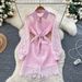 Women's Clothing Heavy Hollow Hook Embroidery Waist Single Breasted Dress Elegant Skirt_ecoleips.com