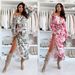 Women's Clothing Spring New Fashion One Shoulder Long Sleeved Pleated Skirt Printed Suit_ecoleips.com