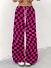 Women's Casual Plaid Trousers Straight Line Simple Fashion Bottoms_ecoleips.com