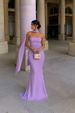 Women's Strapless Slim Fitting Bodycon Dress Ribbon Detail Elegant European American Style Party Dress_ecoleips.com