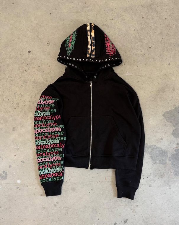 Unisex American Retro Artistic Fashion Sweater Jacket Top Letter Print Cardigan Women's Clothing Hoodies & Sweatshirts_ecoleips.com