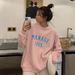 Autumn Korean-Style College-Inspired Letter-Print Oversized Round-Neck Hoodie Women's Long-Sleeve Tops Wholesale_ecoleips.com