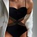 Women's Clothing Sexy Black Triangle One Piece Swimsuit Women's Steel Support Hard Bag High Waist Bikini_ecoleips.com