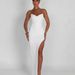 Women's Clothing Sexy V Neck Sleeveless Tube Top Dress Autumn And Winter New Style Personality Temperament High Slit Solid Color Hip Long Skirt_ecoleips.com