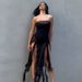 Women's Sexy Strapless Mesh Patchwork Dress See through Hot Girl Jellyfish Fringe Summer American European Style Clothing_ecoleips.com