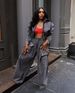Women's Clothing Fashion Retro Wide Leg Loose Heavy Duty Denim Two Piece Suit Women's Clothing_ecoleips.com