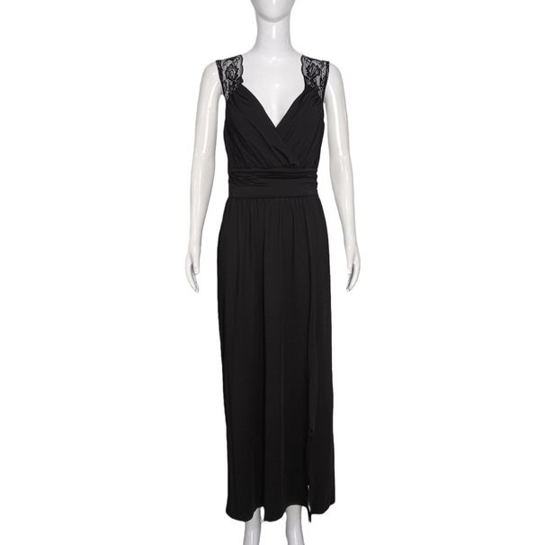 Women's Sleeveless Lace Backless Side Slit Bodycon Midi Dress – Elegant Party Gown_ecoleips.com
