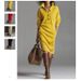 Oversized Button-Up Knit Dress – Fall Casual Tunic Sweater Dress With Straight Collar (Yellow/Khaki/Black/Red/Orange/Green/Brown, S-Xxxl)_ecoleips.com