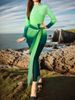 Conservative Muslim Women's One-Piece Swimsuit Diving Suit High Collar Long Sleeve 2025 Trendy Slimming Ensemble Set_ecoleips.com