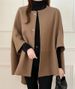 Women's Clothing Autumn And Winter New Style Coat For Women Cape Design Mid Length Cardigan Coat Plaid Tweed Coat 4 Colors_ecoleips.com