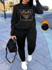 Women's Autumn And Winter Hip-hop Casual Street Leopard Print Heart-shaped Pattern Printed Round Neck Sports Shirt+sports Pants Set-557_ecoleips.com