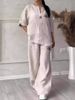 Women's Clothing Solid Color Cotton And Linen Casual Pants Suit_ecoleips.com