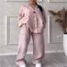 2027 Summer Fashion European-USA Style Women Long Sleeve Shirt + Wide-Leg Pants Pure Color Two-Piece Casual Sets S-5XL_ecoleips.com