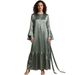 Women's O'Neck High Waist Luxurious Rhinestone Dress Long Sleeve Slim Slim Fashion Elegant Evening Date Long Dress_ecoleips.com
