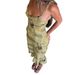 Women's Clothing Women's V Neck Low Cut Camisole Ruffled Floral Print Skirt Set European American Fashion_ecoleips.com