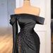Cross-border European And American One-shoulder Black Evening 2025 New Style Elegant Slimming Fishtail Dress For Annual_ecoleips.com