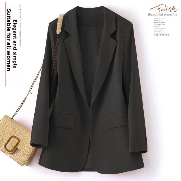 Women's Short Blazer Korean Style Loose Fit for Petite Trendy Autumn New Spring Outerwear_ecoleips.com