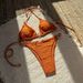 Women's Clothing Sexy Nylon Shiny Metal Ring Lace Up Backless Split Swimsuit Bikini_ecoleips.com