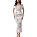 Hot-Selling Women's Fashion Trade European And American Sexy Slit Slim Fit Bodycon Printed Ruched_ecoleips.com