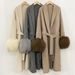 Women's Clothing Luxury Double-Faced Wool Coat Cashmere Blend With Fox Fur Cuffs, Elegant Loose Fit, Long & Short Styles (Grey, Beige, Oatmeal)_ecoleips.com