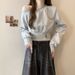 foreign Trade Real Shot: Asymmetrical Slanted Collar Off-shoulder Sweatshirt For Women, Spring Autumn,_ecoleips.com