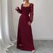 Cross-border European American Elegant And Sophisticated Long-sleeve Dress For Women 2026 Lace Patchwork_ecoleips.com