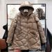 girl Girl Girl Mid-Length Jacket For Women, Lightweight, Hooded, Fashionable Design, 2025 Korean Version, New White Duck Down Winter_ecoleips.com