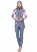Muslim Women's Conservative Patchwork Swimsuit Three Piece Set With Hood_ecoleips.com