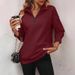 2026 Foreign Trade Women's Half-Zip Long Sleeve Sweatshirt Fashion Pullover Hoodie For Women_ecoleips.com
