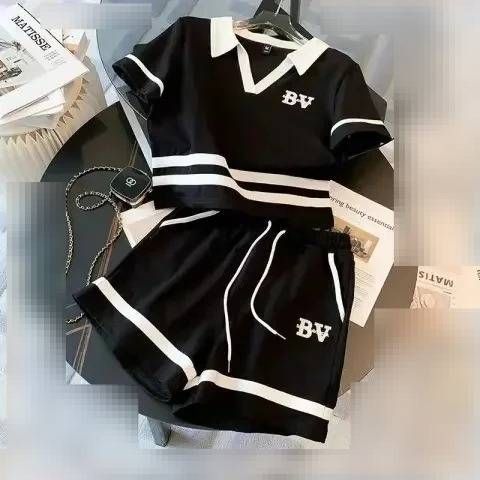 Women's Clothing Summer Plus Size Sporty Set For Women Casual Shorts Two Piece Set Stylish Salt Style For Formal & Casual For Women_ecoleips.com