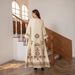 Muslim Dress Round Neck Printing Hot Diamond Beading Loose A Line Robe_ecoleips.com