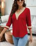 Verve New Style Women's V-neck Lace Casual Solid Color Shirt_ecoleips.com