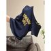ng2510292 Navy Blue Off-shoulder Short-sleeve Women's T-shirt, 2026 Summer Design, With Contrasting Color Shoulder Straps, Ruched_ecoleips.com