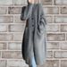 Oversized Notch Lapel Cardigan – Chunky Knit Duster Coat For Women (Black/Cream/Gray, One Size Fits Most)_ecoleips.com
