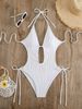 Women's Clothing Swimsuit One Piece Hollow Strap Backless Swimsuit Solid Color Bikini Spot_ecoleips.com
