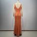 Women's Clothing New Suspender U Neck High Waist Beaded Orange Sexy Sequin Fishtail Party Dress_ecoleips.com