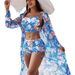Women’s Clothing new fashion high end sexy multi color printed three piece bikini BIKINI women's swimsuit_ecoleips.com