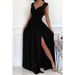 Women's Sleeveless Lace Hem Slit Dress European American Style Independent Website Bestseller 2025 Wish_ecoleips.com