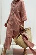 Women's Clothing New Five Point Sleeve Striped Cardigan Lapel Shirt Dress_ecoleips.com