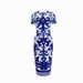 Women's Clothing Elegant Printed Slim Fit Hip Short Sleeved Dress_ecoleips.com