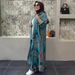 Women's Clothing Loose New Fashion Printed Long Cardigan Casual Wide Leg Pants Two Piece Set_ecoleips.com
