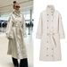 Women's Clothing Elegant Double-Breasted Long Trench Coat With Stand Collar - Stylish Winter Overcoat Classic Urban Fashion, Polyester Blend_ecoleips.com