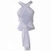 Voya Women's Spring And Summer Hot Selling New Simple And Sexy Cross T-shirt Backless Design Sense Short Top_ecoleips.com