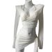 Women's Four Piece Bikini Set Long Sleeved Sun Protective Swimsuit Slimming Sexy White Pure Alluring Two Piece for Vacation_ecoleips.com