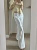 Suitable For All Seasons Coastline Walk 2.0 Version Low Waist Drawstring Women Wide Leg Cotton Linen Loose Pants_ecoleips.com